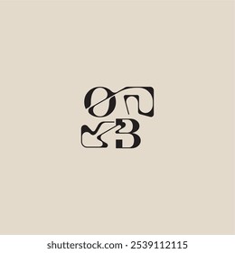 elegant initial logo bold style and luxury concept OB curved typography monogram letter