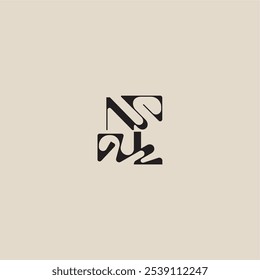 elegant initial logo bold style and luxury concept NL curved typography monogram letter