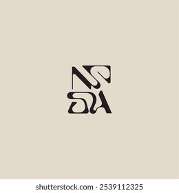 elegant initial logo bold style and luxury concept NA curved typography monogram letter