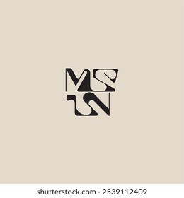 elegant initial logo bold style and luxury concept MN curved typography monogram letter