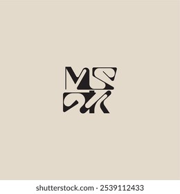 elegant initial logo bold style and luxury concept MK curved typography monogram letter