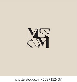 Elegante logotipo inicial estilo audaz y concepto de lujo MM letra de monograma de tipografía curva
