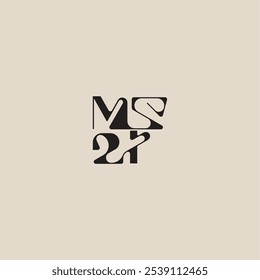 elegant initial logo bold style and luxury concept MI curved typography monogram letter