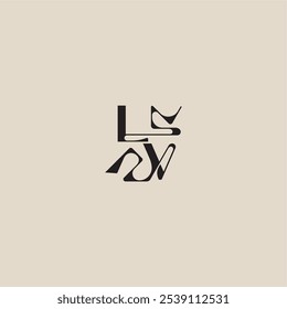 logotipo inicial elegante estilo negrito e conceito de luxo LV tipografia curvada carta monograma