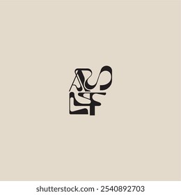 elegant initial logo bold style and luxury concept AF curved typography monogram letter