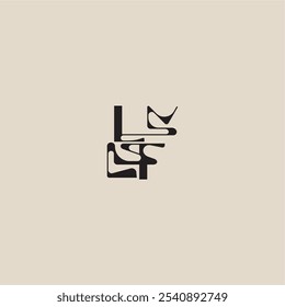 elegant initial logo bold style and luxury concept LF curved typography monogram letter