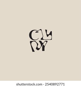 logotipo inicial elegante estilo negrito e conceito de luxo CY curvo tipografia monograma letra