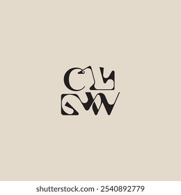 elegant initial logo bold style and luxury concept CW curved typography monogram letter