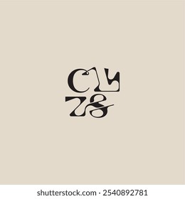 elegant initial logo bold style and luxury concept CS curved typography monogram letter