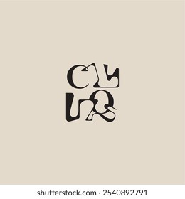 elegant initial logo bold style and luxury concept CQ curved typography monogram letter
