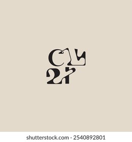 logotipo inicial elegante estilo negrito e conceito de luxo CI curvo tipografia monograma letra