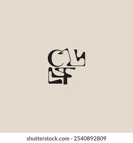 elegant initial logo bold style and luxury concept CF curved typography monogram letter