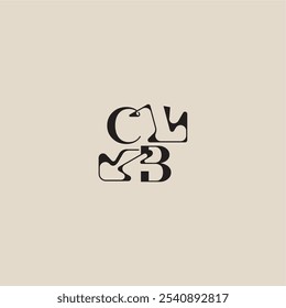 elegant initial logo bold style and luxury concept CB curved typography monogram letter