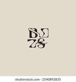 elegant initial logo bold style and luxury concept BS curved typography monogram letter
