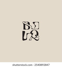 elegant initial logo bold style and luxury concept BQ curved typography monogram letter