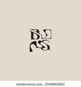 elegantes anfängliches Logo mutigen Stil und Luxus-Konzept BG gekrümmte Typografie Monogramm Buchstaben