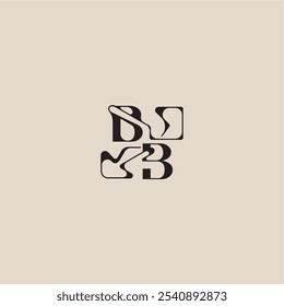 elegant initial logo bold style and luxury concept BB curved typography monogram letter