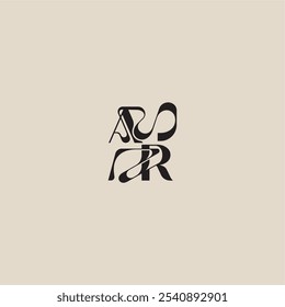 elegant initial logo bold style and luxury concept AR curved typography monogram letter