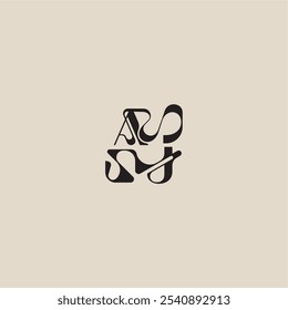elegante logotipo inicial estilo audaz y concepto de lujo AJ letra de monograma de tipografía curva