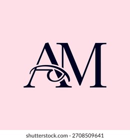 Elegantes AM Initial Monogramm Logo für Markenidentität