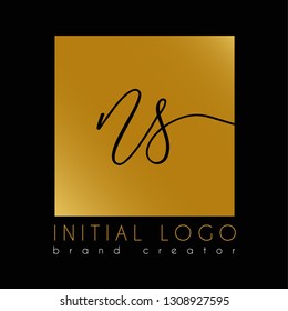 elegant initial ns n s letter logo template