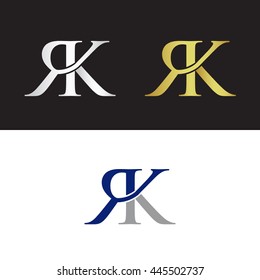 Elegant initials with letter R connected with letter K