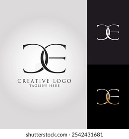 elegant initials logo letter C and E with black white nd gold colors