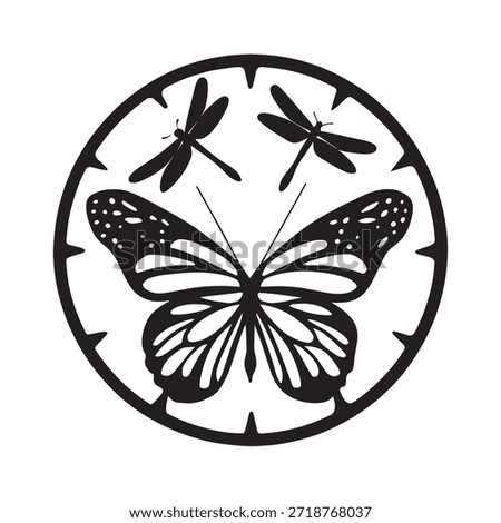 Elegant Insect Flight Cutout Wall Clock Art