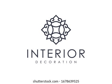 Elegant Interior Outline Logo Template Stock Vector (Royalty Free ...