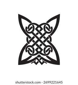 Elegante borboleta entrelaçada nó celta silhueta vetor ilustração design arte arte arte