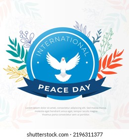 Elegant International peace day background design with dove and floral pattern vector