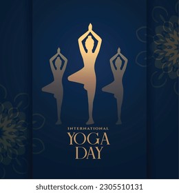 elegant international yoga day background for peace and calm vector