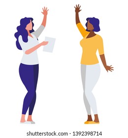 elegant interracial businesswomen avatars characters