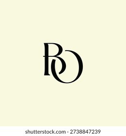 Elegant Intertwined B and O logo design. BO monogram. Modern, sophisticated branding symbol suitable for luxury fashion, design studios, and editorial logos.
