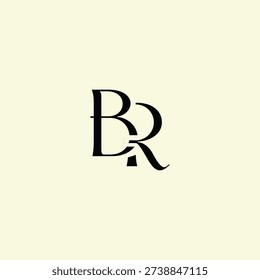 Elegant Intertwined B and R logo design. BR monogram. Modern, sophisticated branding symbol suitable for luxury fashion, design studios, and editorial logos.