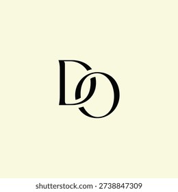 Elegant Intertwined D and O logo design. DO monogram. Modern, sophisticated branding symbol suitable for luxury fashion, design studios, and editorial logos.