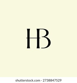 Elegant Intertwined H and B logo design. HB monogram. Modern, sophisticated branding symbol suitable for luxury fashion, design studios, and editorial logos.