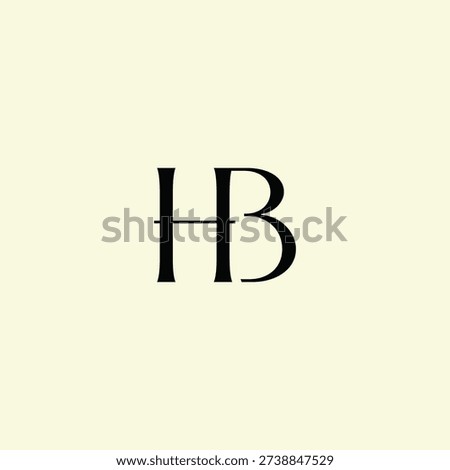 Elegant Intertwined H and B logo design. HB monogram. Modern, sophisticated branding symbol suitable for luxury fashion, design studios, and editorial logos.