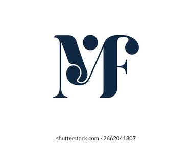 Elegant intertwined MF monogram logo perfect for luxury fashion and professional brands.