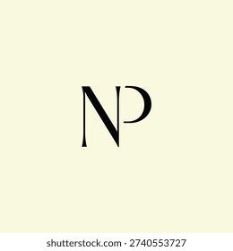 Elegant Intertwined N and P logo design. NP monogram. Modern, sophisticated branding symbol suitable for luxury fashion, design studios, and editorial logos.