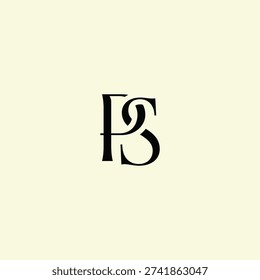 Elegant Intertwined P and S logo design. PS monogram. Modern, sophisticated branding symbol suitable for luxury fashion, design studios, and editorial logos.