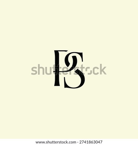 Elegant Intertwined P and S logo design. PS monogram. Modern, sophisticated branding symbol suitable for luxury fashion, design studios, and editorial logos.