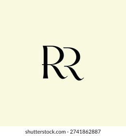 Elegant Intertwined R and R logo design. RR monogram. Modern, sophisticated branding symbol suitable for luxury fashion, design studios, and editorial logos.