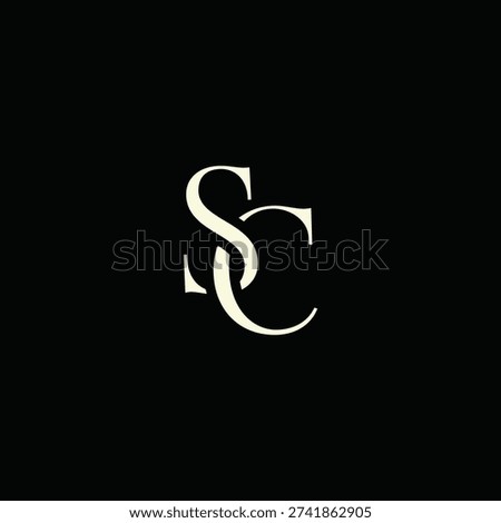 Elegant Intertwined S and C logo design. SC monogram. Modern, sophisticated branding symbol suitable for luxury fashion, design studios, and editorial logos.