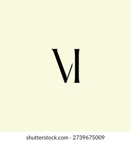 Elegant Intertwined V and I logo design. VI monogram. Modern, sophisticated branding symbol suitable for luxury fashion, design studios, and editorial logos.