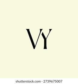 Elegant Intertwined V and Y logo design. VY monogram. Modern, sophisticated branding symbol suitable for luxury fashion, design studios, and editorial logos.