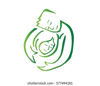 Elegant Intimate Romantic Couple Silhouette Illustration Logo