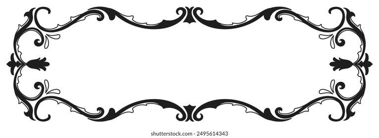 Elegant, intricate, beautiful black classic vintage frame for cards.