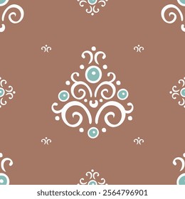 Elegant and intricate pattern design in soft tones of brown and teal for creative projects