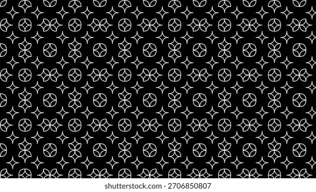 Elegant intricate seamless pattern design with floral and geometric elements, in a monochromatic style, perfect for various design applications	